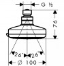 Верхний душ hansgrohe Croma 100 Vario 27441000, хром