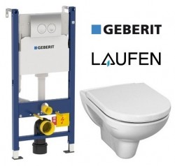 Система инсталляции Geberit Duofix Delta 458.124.21.1 в комплекте с подвесным унитазом Laufen Pro 8.2095.0.000.000.1 с сиденьем Soft-Close