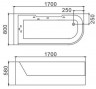 Ванна акриловая гидромассажная WeltWasser WW HB ALSTER 170/80 WT L Левая  170*80*58. 