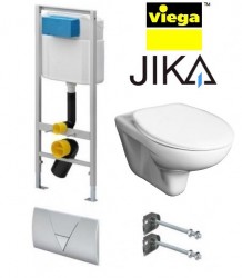 Система инсталляции Viega Eco-WC 673192 в комплекте с подвесным унитазом Jika Zeta 2039.6 с сиденьем