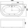 Ванна акриловая гидромассажная WeltWasser WW  HB SEILER 150/80 WT   Белая 150*80*58.  