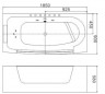 Ванна акриловая гидромассажная WeltWasser WW HB STARNBERG 185/90 WT L  Левая  185*90*58. 
